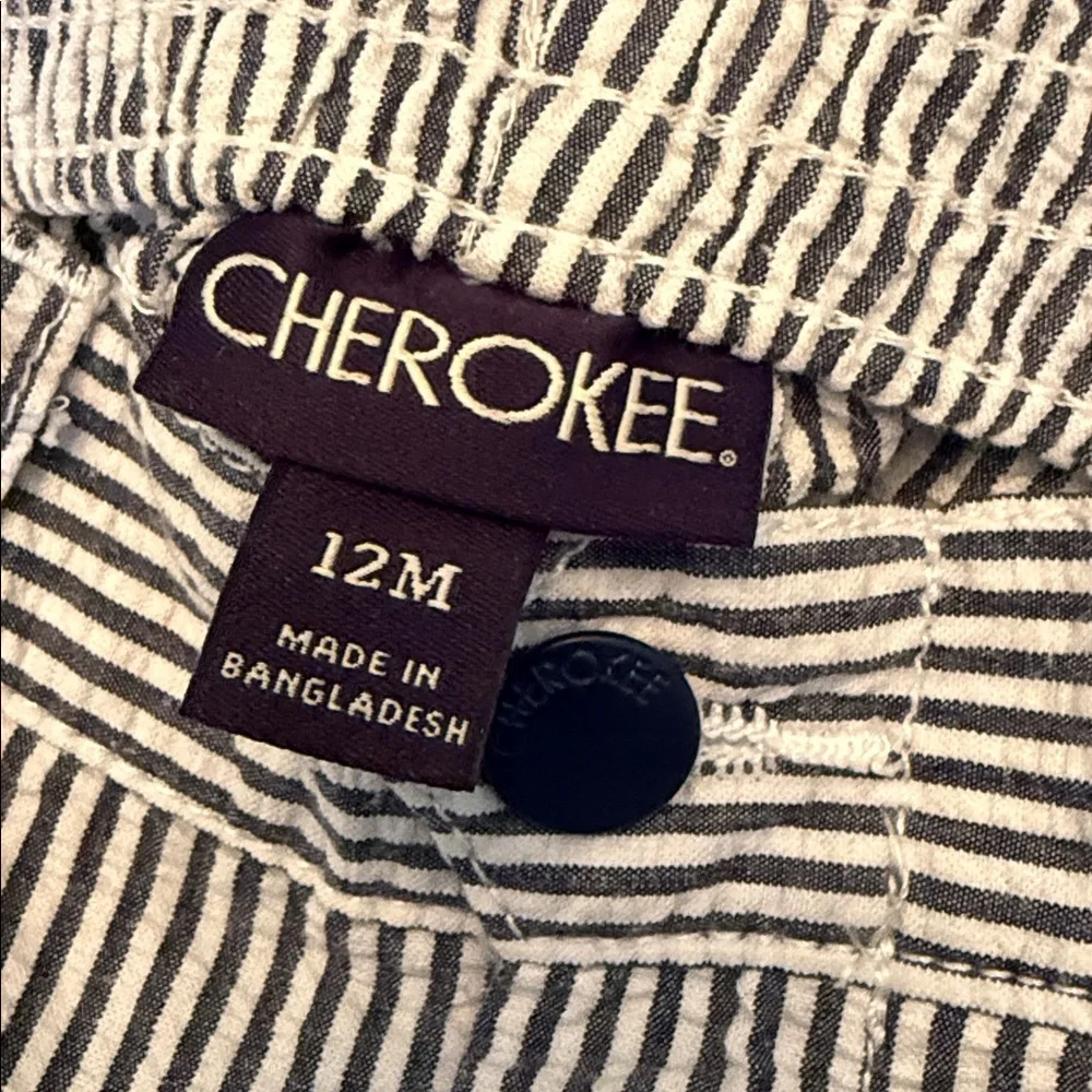 Cherokee Boys Blue White Striped Seersucker Suit Set‎ -12 MONTHS- Easter Wedding